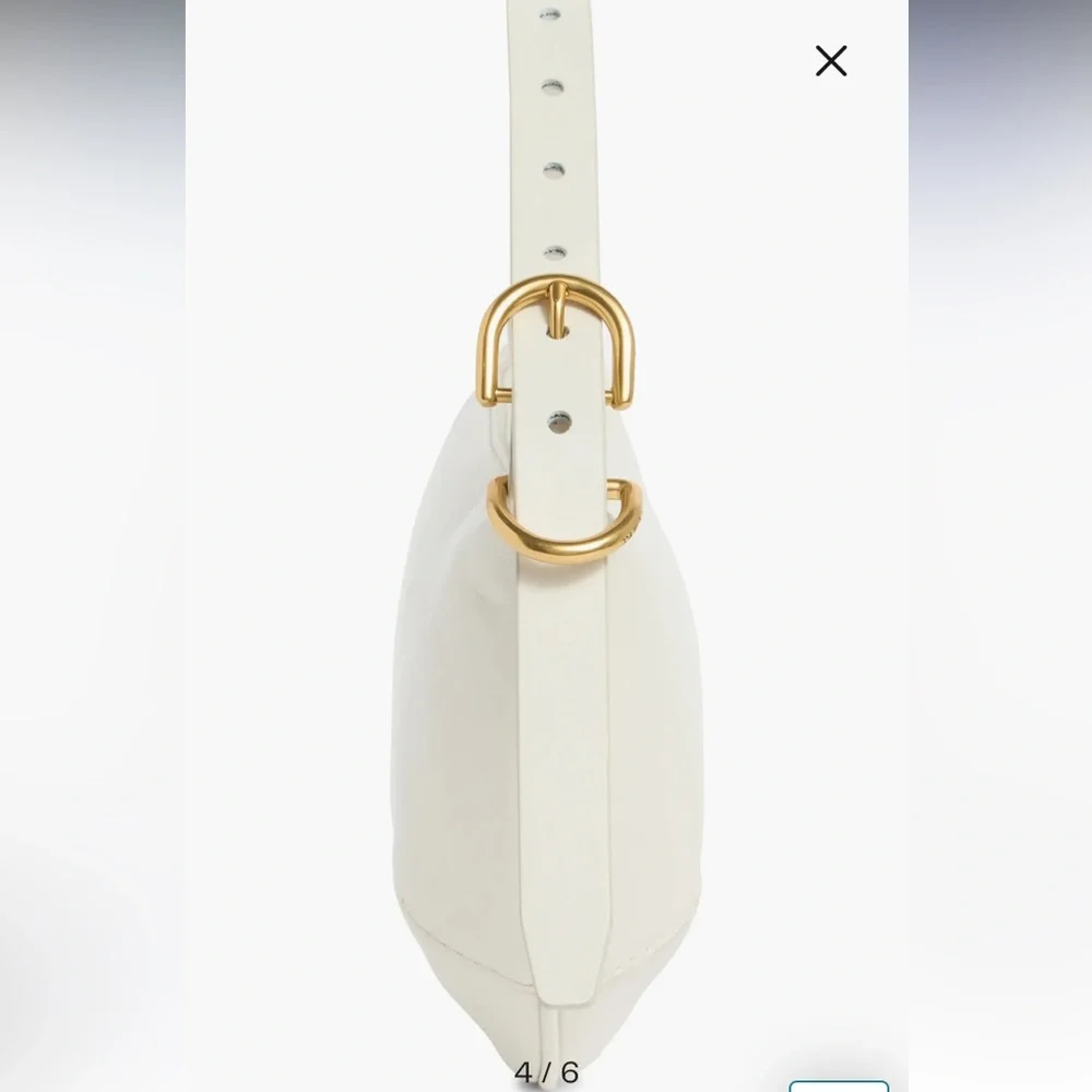rag & bone White Half-Moon Hobo with Gold Hardware